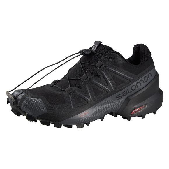 SALOMON SPEEDCROSS 5 TRAIL RUNNING SHOES FOR MEN, BLACK/BLACK/PHANTOM, 11